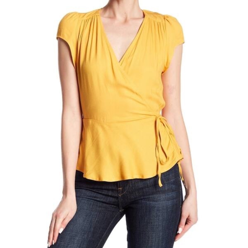 NWOT Love Fire || Yellow Peplum Shirt